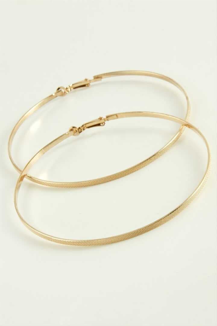 Noktalı Metal Halka Küpe 9-10 cm