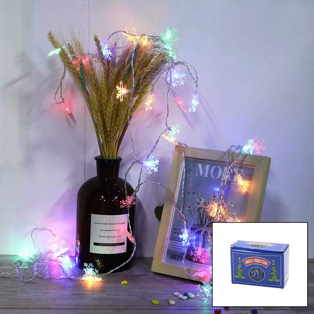 BEYAZ 5MT FİŞLİ KAR TANE DEKOR LAMBA (5430)