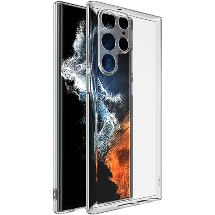 ALLY Samsung Galaxy S22 Ultra Kılıf Kamera Korumalı Ultra İnce Şeffaf Silikon Kılıf-(5775)
