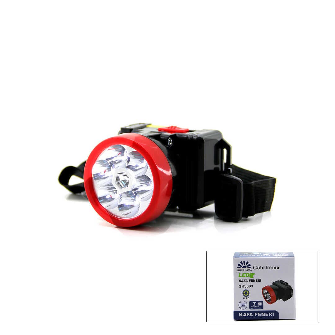 ŞARJLI 2W KAFA LAMBASI FENER 6 LED FİŞ ŞARJLI KADEME IŞIK AYARI (5430)