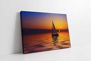 Tablosa Gü Batımıda Yelkeli Kavas Tablo 35x50 cm KA01036