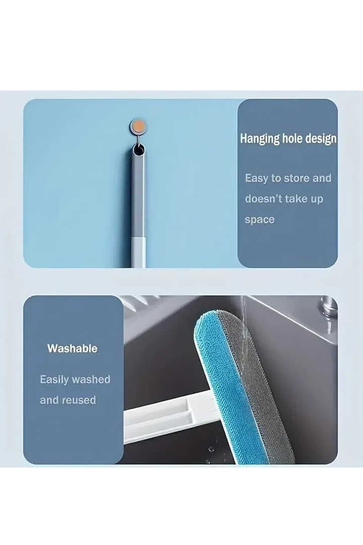 Çok Amaçlı Cam Silme Fırçası - Silikon Uçlu Çekçek - Dip Köşe Ara Temizlik Fırçası - Tüy Toplayıcı 4 in 1