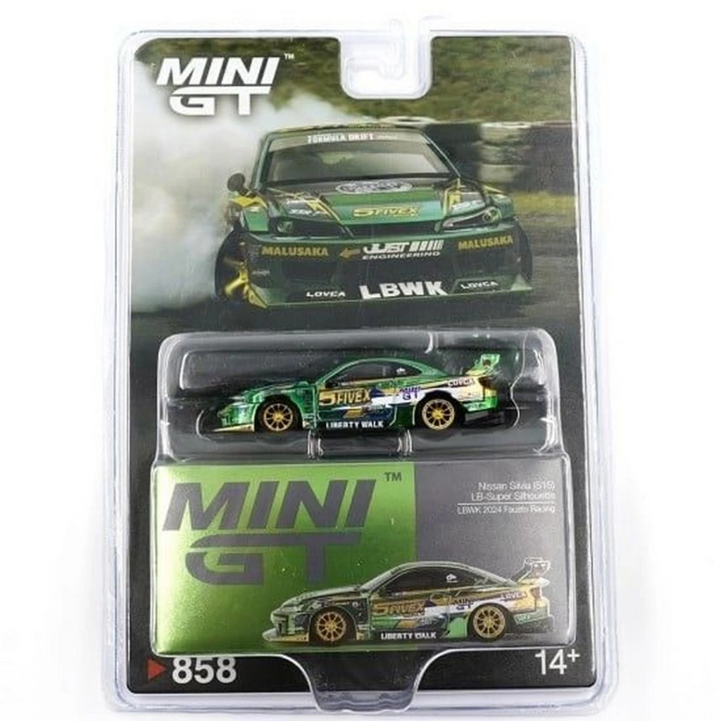 Nessiworld Mini GT 1/64 Nissan LB-Super Silhouette S15 SILVIA LBWK 2024 Fausto Racing - Blister Paket