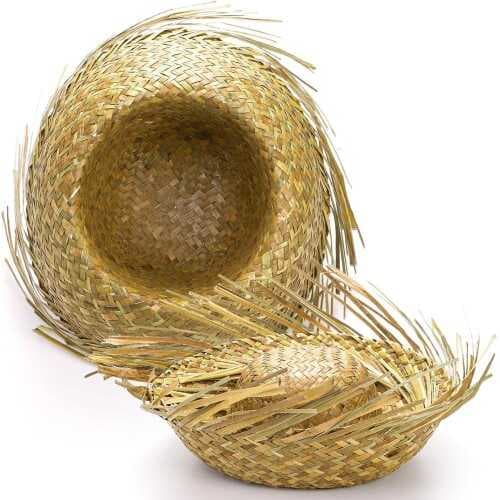 Tropikal Parti Naturel Hasır Hawaii Şapkası 13x36 cm