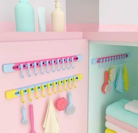 10 Kancalı Raylı Mutfak ve Banyo Düzenleyici Askı 30 cm (5430)