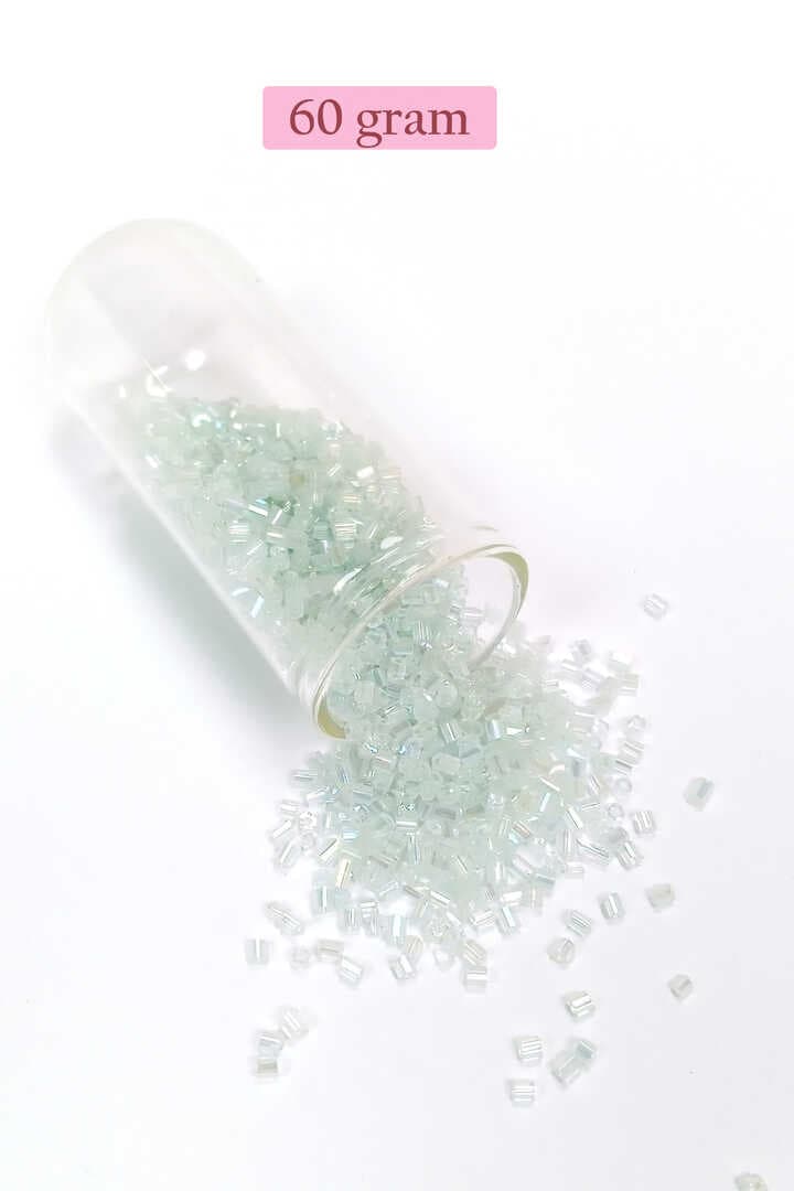 Kesme Cam Boncuk 2mm - 60 Gram - Şeffaf Beyaz - BNC368