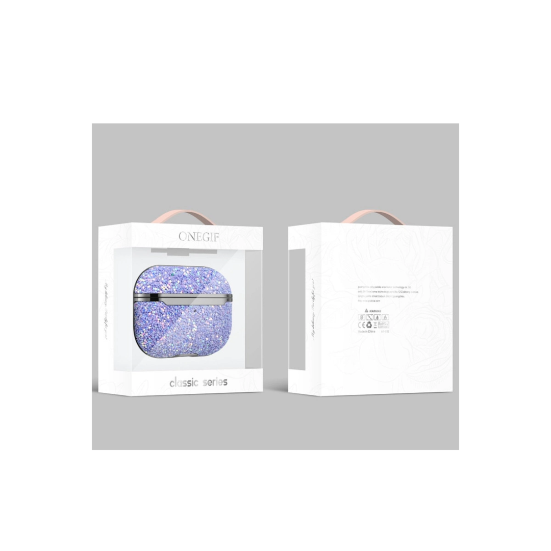 Onegif Apple Airpods Pro 2 (2.nesil) Bright Simli Airpods Kapak - Siyah