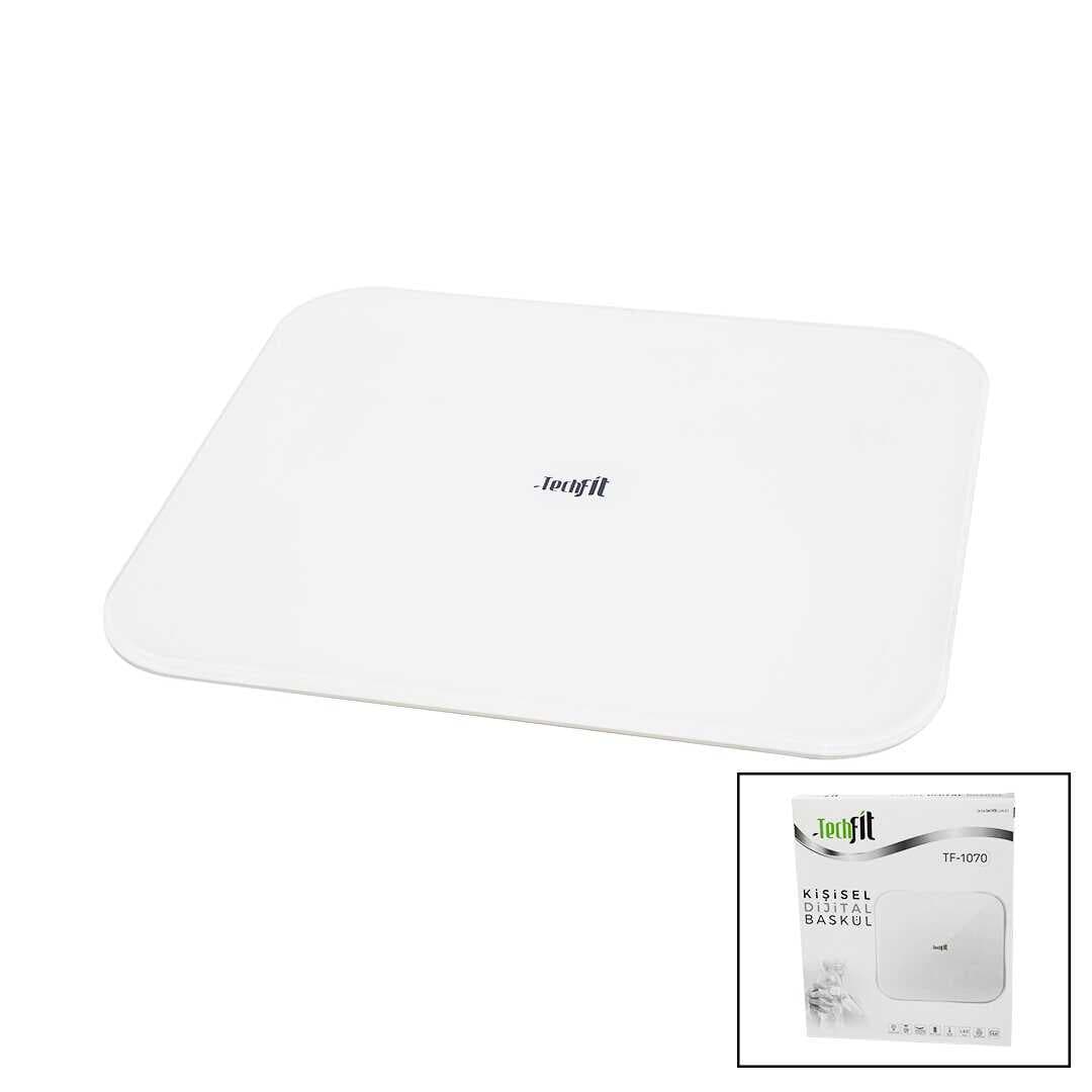 GİZLİ EKRAN -SOFT BEYAZ CAM ZEMİN  DİJİTAL BASKÜL TERAZİ 180KG SENSÖR -LED EKRAN -ODA℃ TF-1070 (5430)