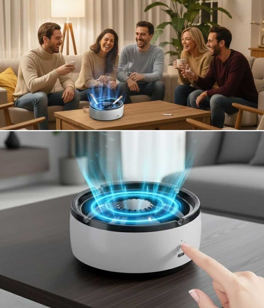 Dumanı İçine Çeken Akıllı Kül Tablası – Kokusuz, Filtreli ve Otomatik Duman Emici Küllük (5430)