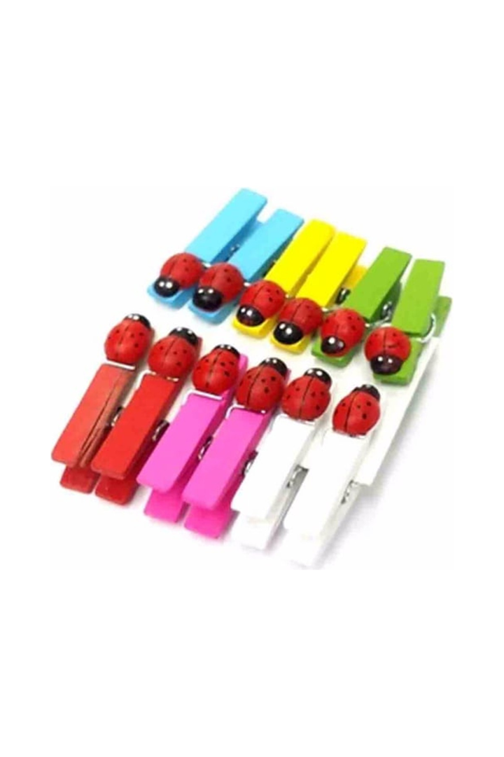 12'li Uğur Böcekli Mini Sunum Mandal Royaleks-MLN-30280