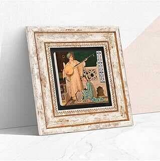 Piecoe İki Müzisye Kız Tablosu Taş Duvar Tablosu - Çerçeveli Taş Tablo - Dekoratif Duvar Saatı - Moder Ev ve Ofis Duvar Dekoru T1-21