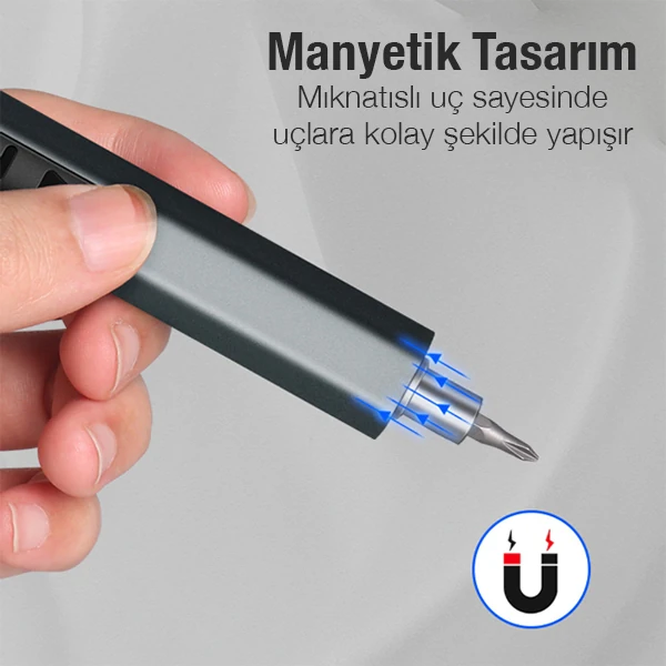 Ally 40 Elektrikli Kalem Tornavida Seti Mini Şarjlı Tornavida-(5775)