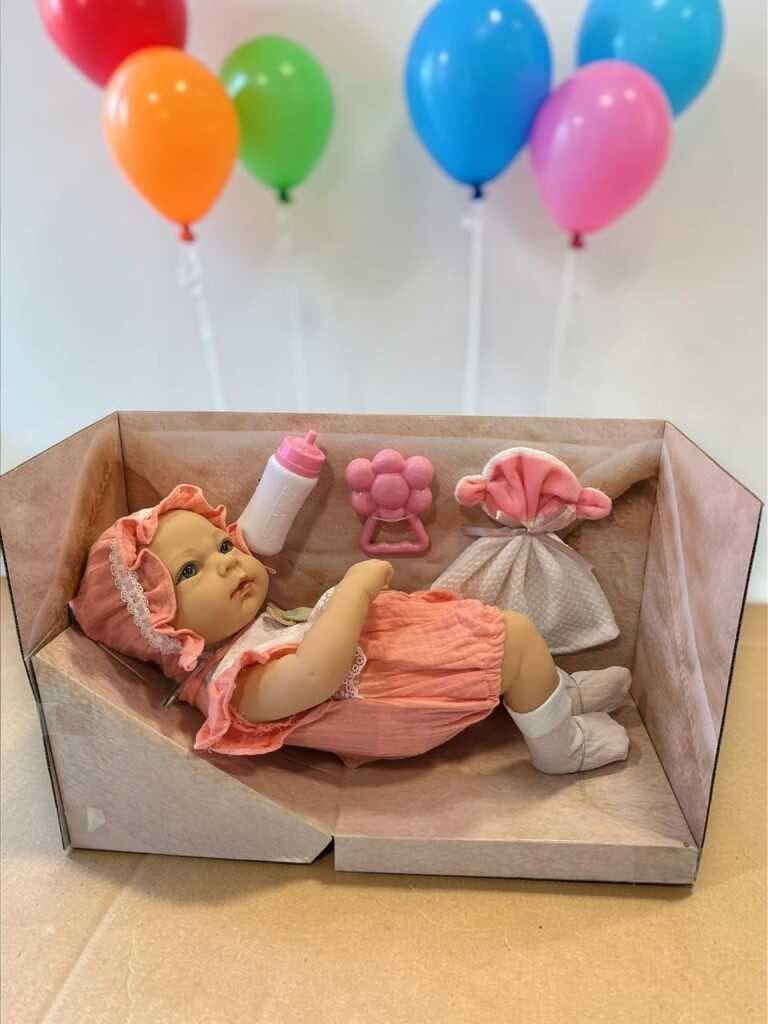 SH59998 40 CM TAM VİNİL BEBEK EMZİKLİ HAVLULU