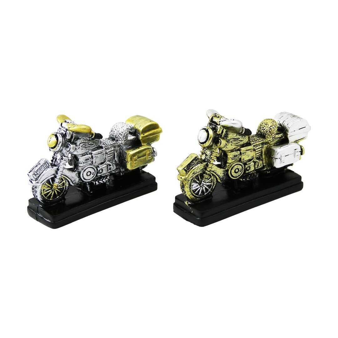 MOTOR VİNTAGE DEKORATİF BİBLO - RENKLİ 6.5X8CM REÇİNE (5430)