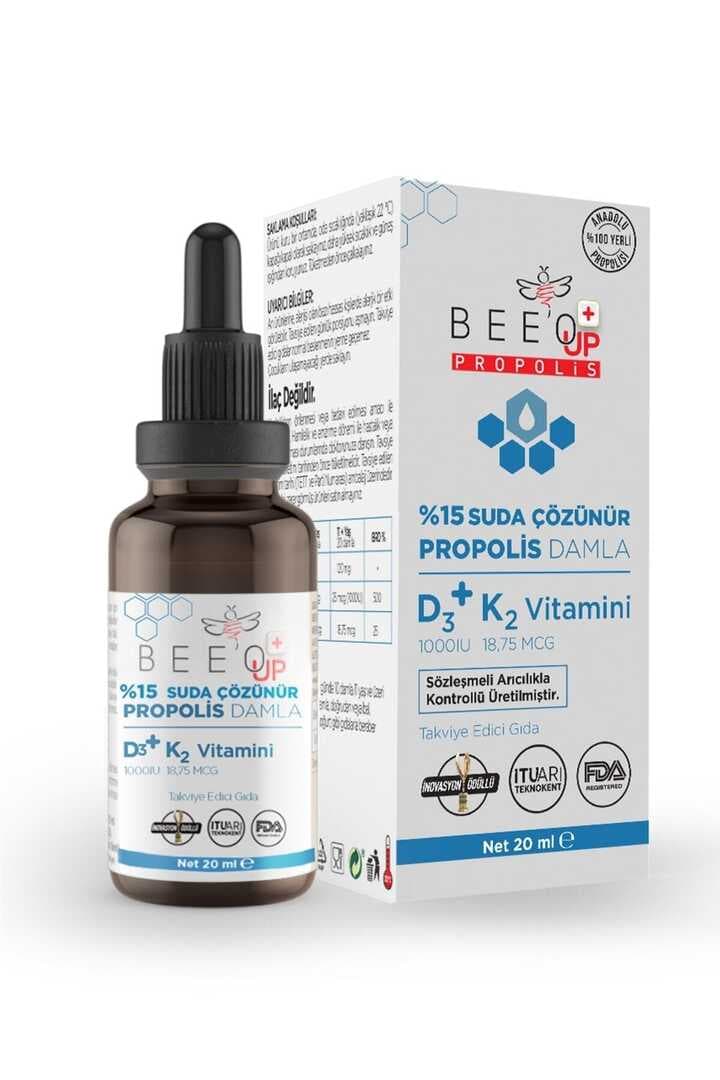 BEEO Up Propolis %15 D3 K2 Suda Çözünür Damla 20 ml