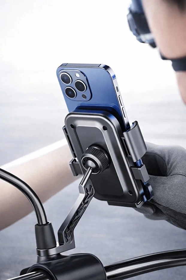Xy-089 Motosiklet & Bisiklet Ayna Baglantılı Telefon Tutucu