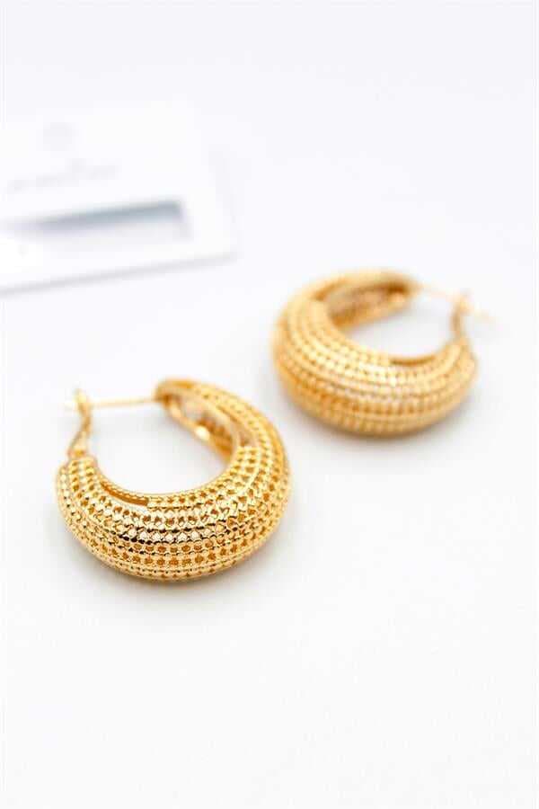 Telkari Halka Küpe - Altın