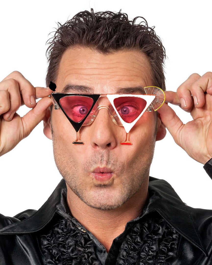 Siyah Beyaz Renk Martini Parti Gözlüğü (5430)