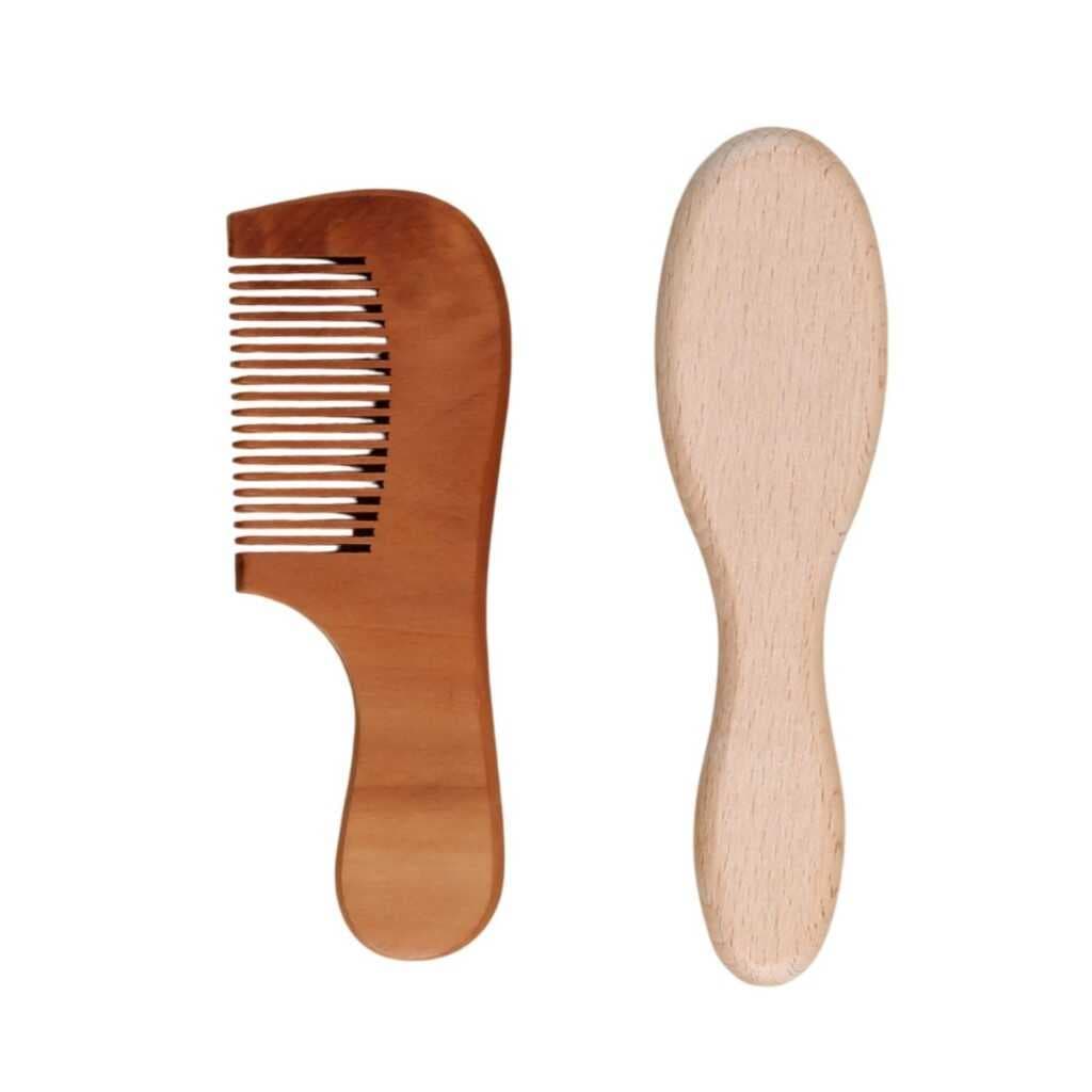 Bebe Doğal Keçi Kılı Fırça ve Tarak Seti