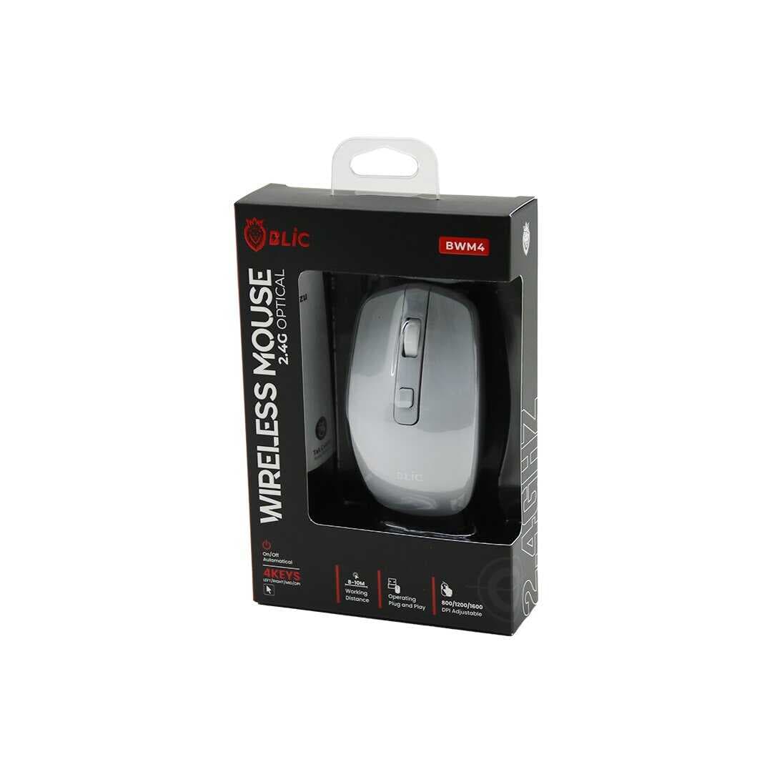 BLİC-BWM4 BEYAZ KABLOSUZ MOUSE 2.4G 8-10M DİSTANCE WİRELESS - KABLOSUZ 1600DPI (5430)