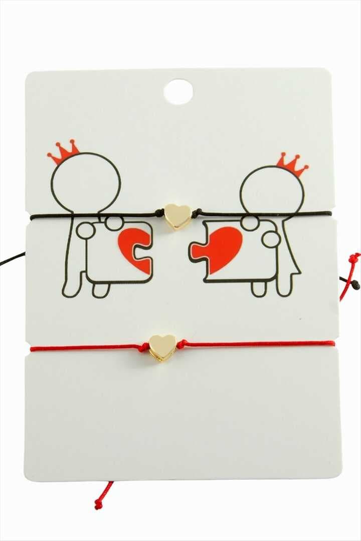 Kalp İp Bileklik 2 Adet