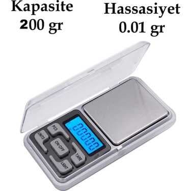 Dijital Hassas Elektronik Kuyumcu Cep Terazisi Tartı 200 gr 0.01 gr (5430)