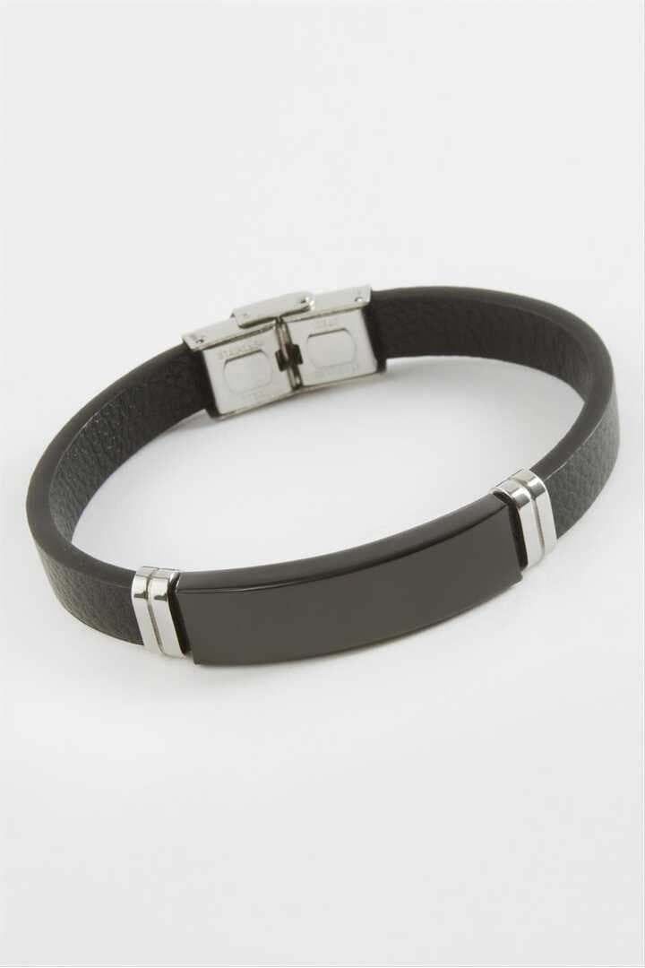 İsim Yazılabilir Deri Çelik Bileklik