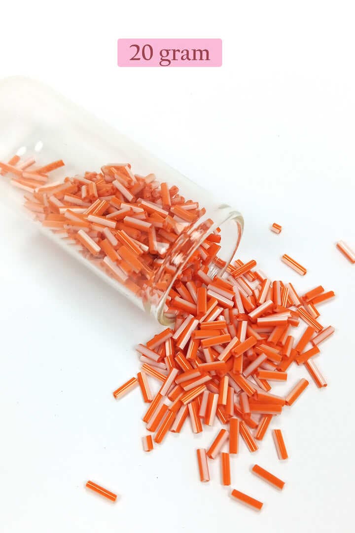 Uzun Boru Kesme Boncuk Çap 2mm Uzunluk 10 mm - 4 Renk - Toplam 80 Gram - BNC433