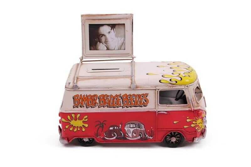 Dekoratif Metal Minibüs Çerçeveli ve Kumbaralı Hediyelik (3831) (477477)