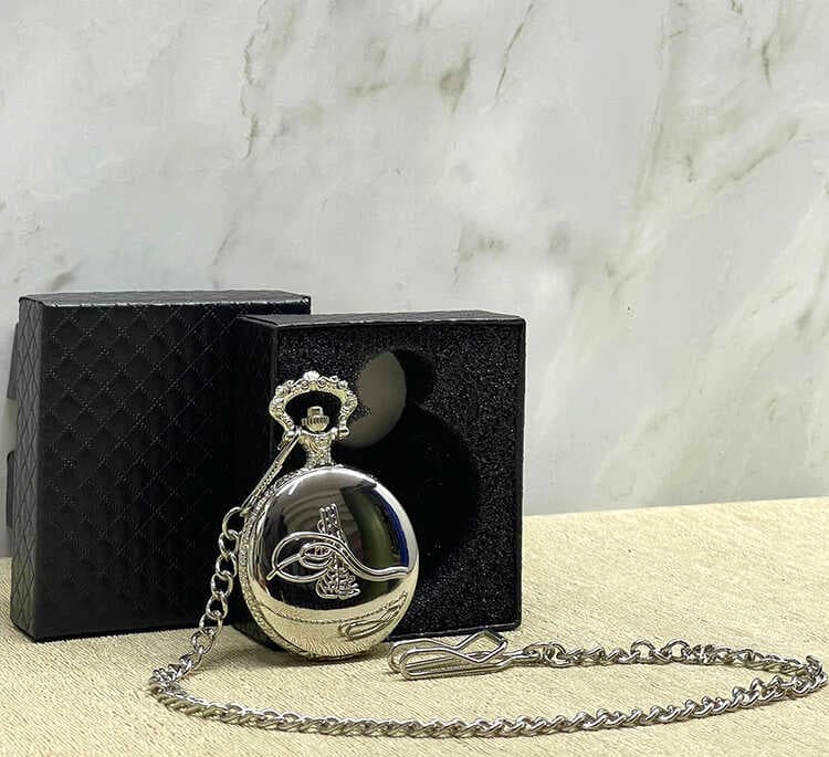 Özel Kutulu Osmanlı Tuğralı Gümüş Köstekli Saat