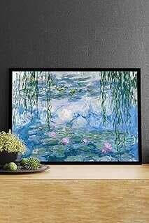 (14837) Water Lilies - ilüfer Claude Moet Saatsal Çerçeveli Tablo 21 x 30