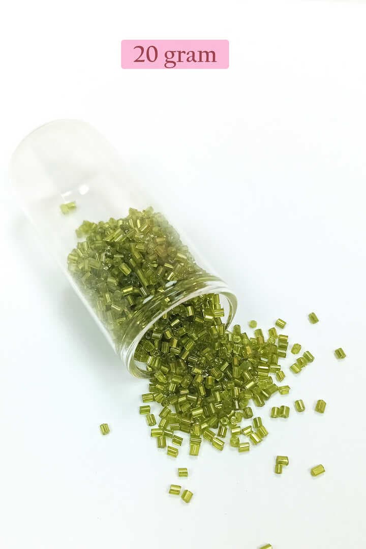 Kesme Cam Boncuk 2mm - 20 Gram - Şeffaf Çimen Yeşili -BNC345