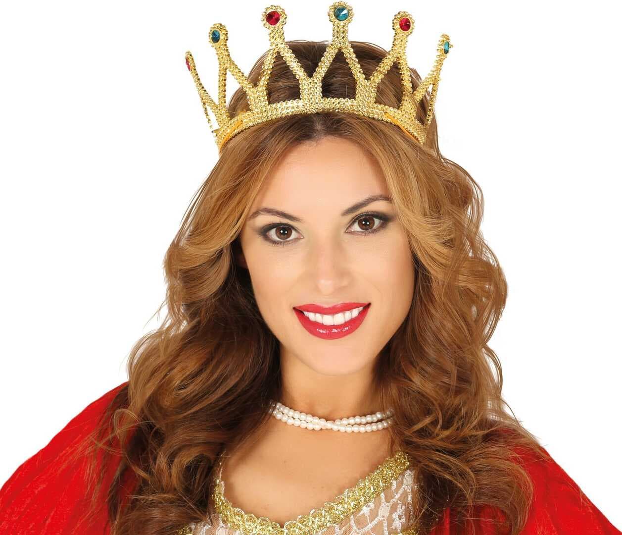 Rönesans Kostümlü Kraliyet Ortaçağ Altın Gold Kraliçe Prenses Tacı (5430)