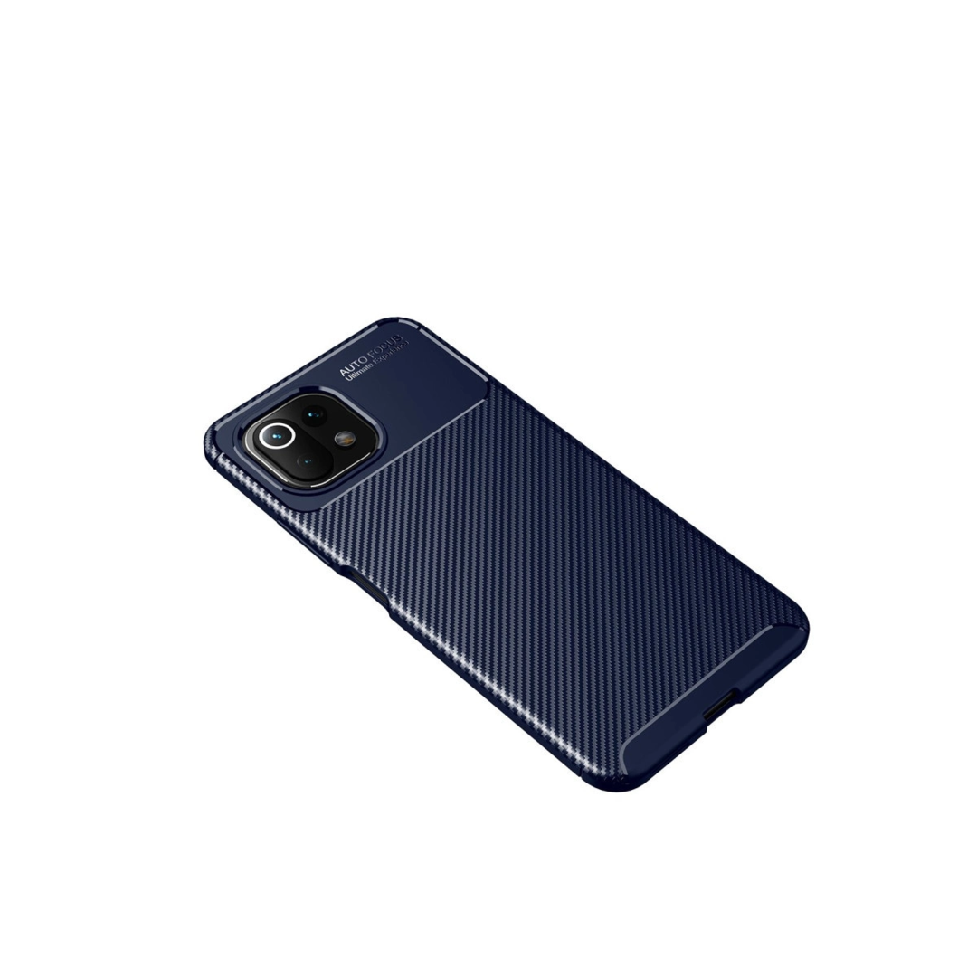 Xiaomi Mi 11 Lite Kılıf Auto Focus Karbon Kapak - Lacivert