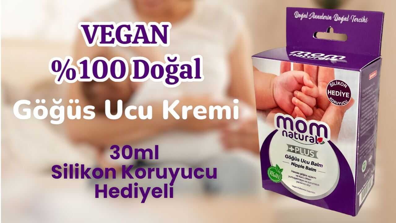 MOM NATURAL Göğüs Ucu Kremi(Balm) 30 ml - Silikon Koruyucu Hediyeli