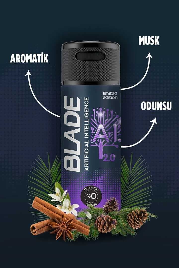 3 Adet Blade Artificial Intelligence 2.0 Deodorant 150mL
