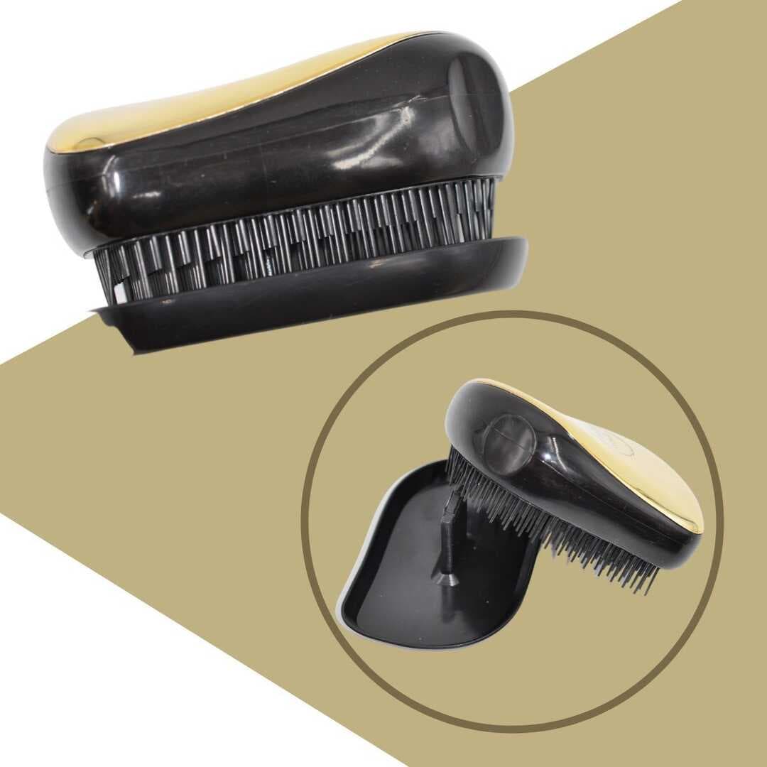 Nissha Teezer Elektriklenmeyi Önleyen Anti Statik Saç Düzleştirici Kapaklı Gold Saç Fırçası Tarak (5430)