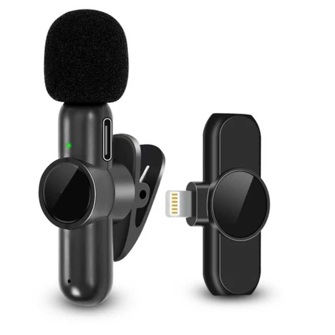Type C Uyumlu İphone Dönüştürücülü Kablosuz Yaka Mikrofonu Android ve İphone Uyumlu Mini Mikrofon (4767)