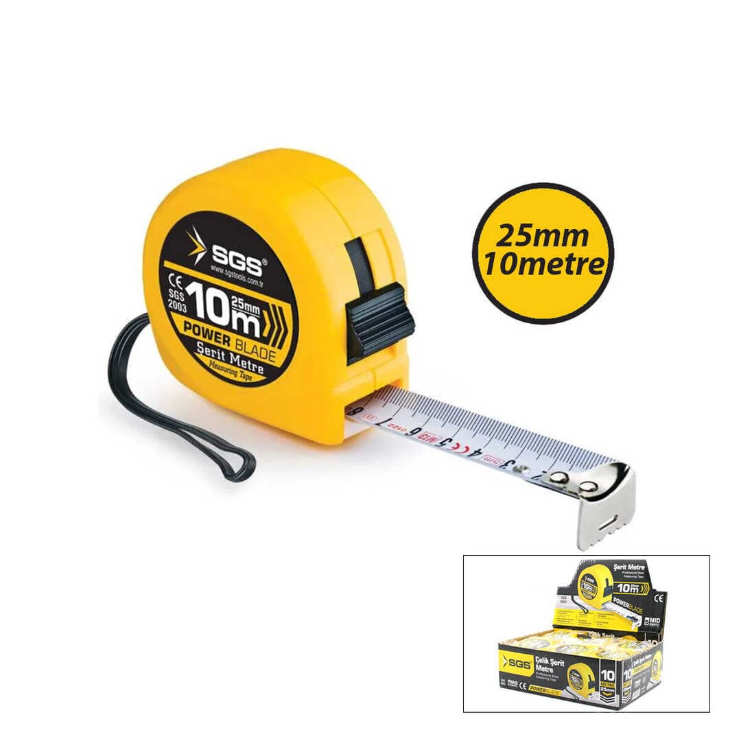 12 ADET 10MT X 25MT STOPLU ŞERİT METRE (5430)