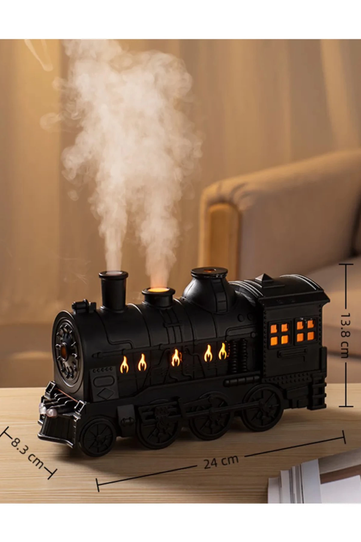 Tren Şeklinde Buharlı Oda Hava Nemlendirici Işık Buhar Makinesi Kumandalı