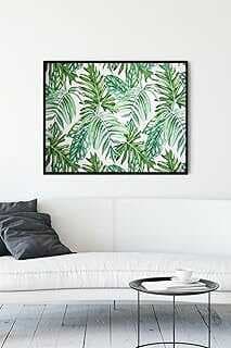 (10619) Dekoratif Yaprak Saatsal Çerçeveli Tablo (50x70cm)