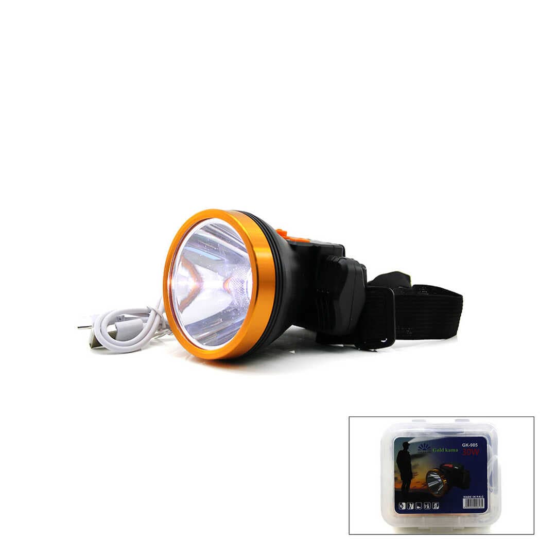 ŞARJLI 30W KAFA LAMBASI FENER USB - TYPE-C KADEME IŞIKLI (5430)