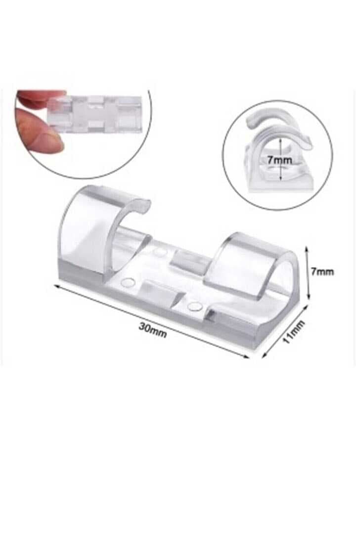 Kablo Sabitleyici Klipsler 20 Adet Kablo Düzenleyici Duvar Fayans Cam Kablo Tutucu Yapışkanlı Klips (477477)