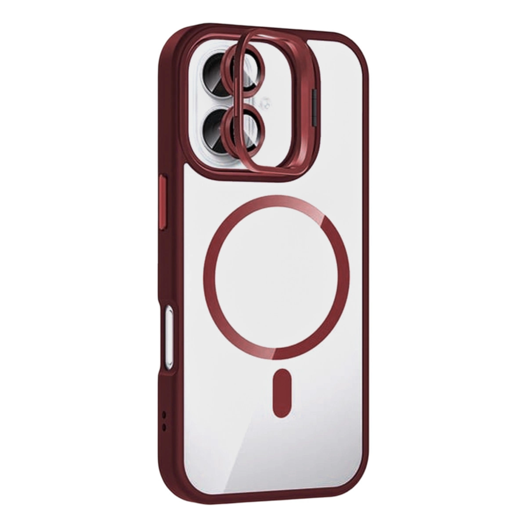 Joko Apple İphone 16 Plus Remim Lensli Magsafe Standlı Kapak - Bordo