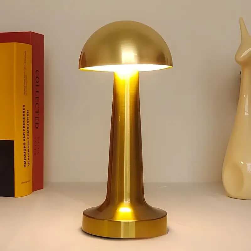 Forlife Dekoratif Şarjlı LED Mantar Masa Lambası Gold FL-8055 (5430)