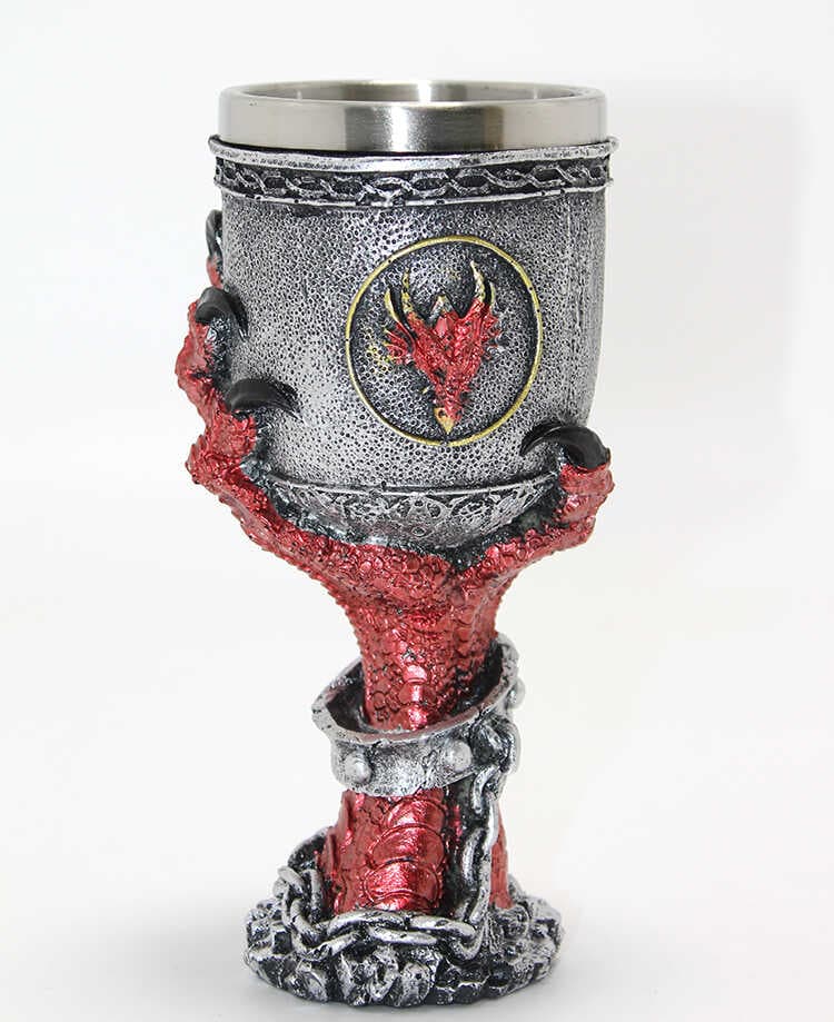Ejderha Pençesi Tasarımlı 3D Kabartmalı Paslanmaz Çelik Kadeh Bardak