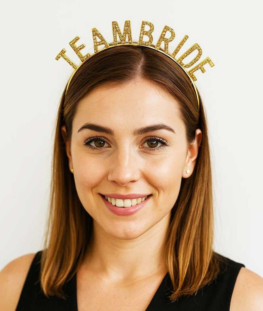 Altın Renk Team Bride Taç Plastik – Gelin ve Nedime Tacı (5430)