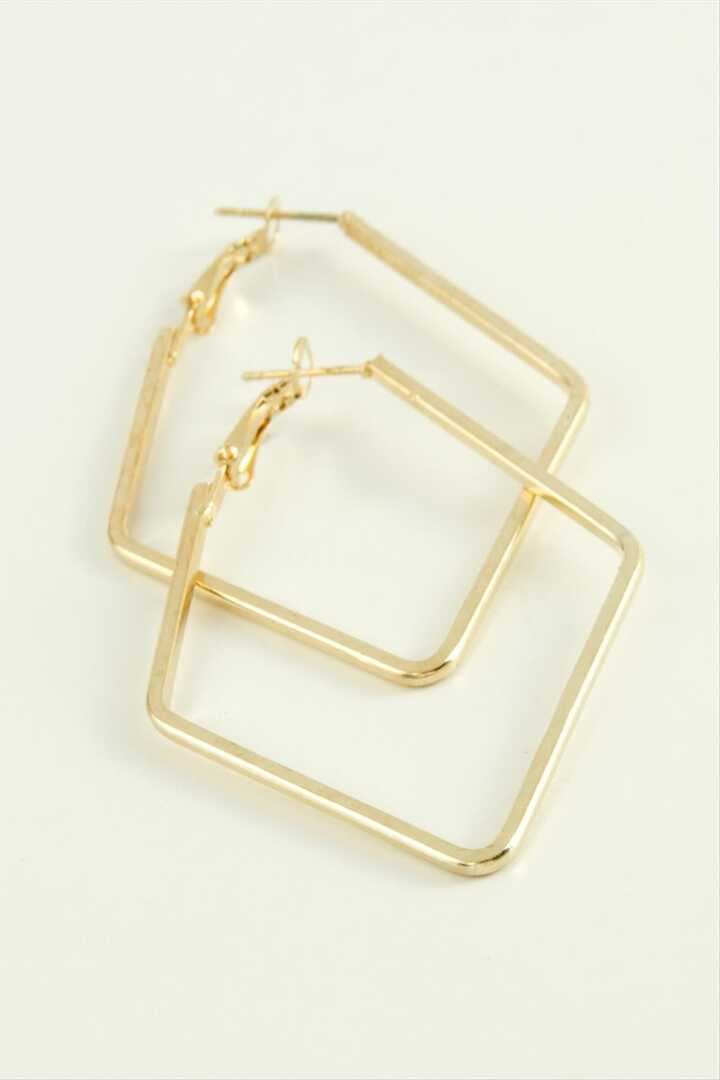 Dörtgen Halka Küpe 7 cm