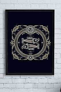 (14440) Balık Burcu Tasarım Çerçeveli Tablo 2 21 x 30