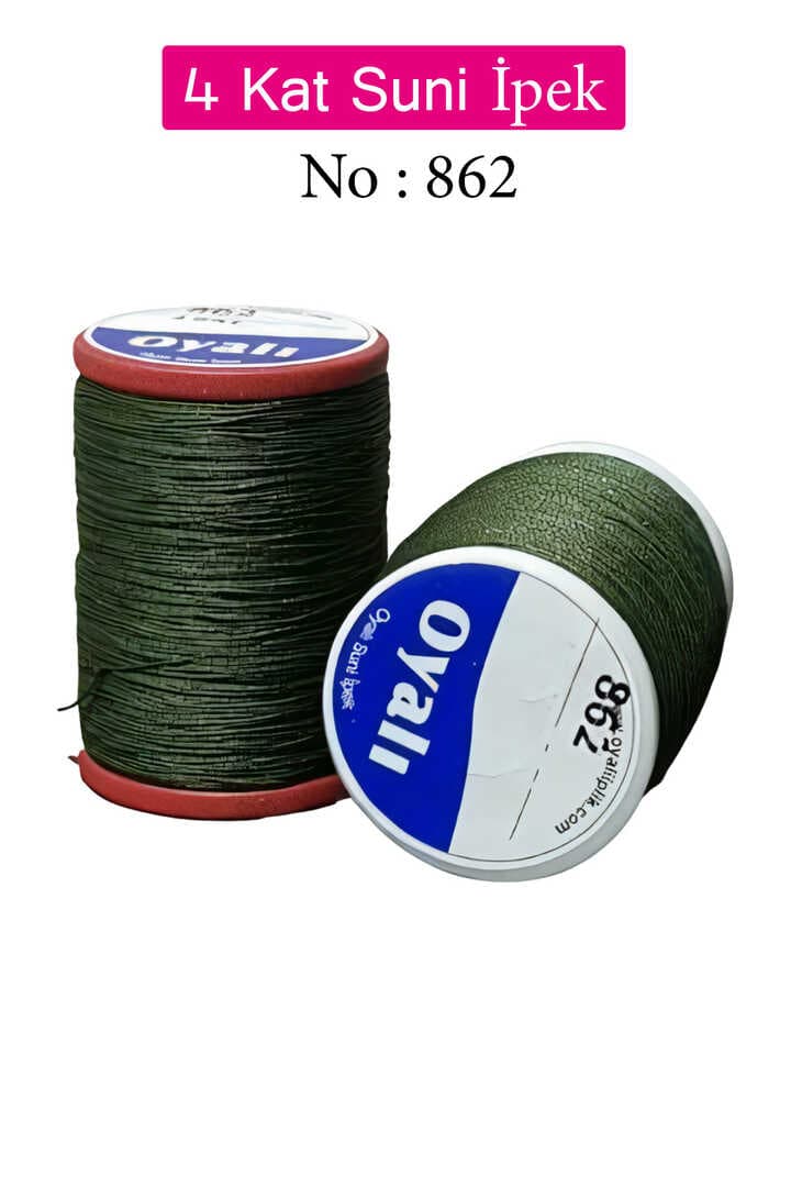 Oyalı 4 Kat Suni İpek İplik İğne Oyası Boncuk İpi Tığ Oyası No:862